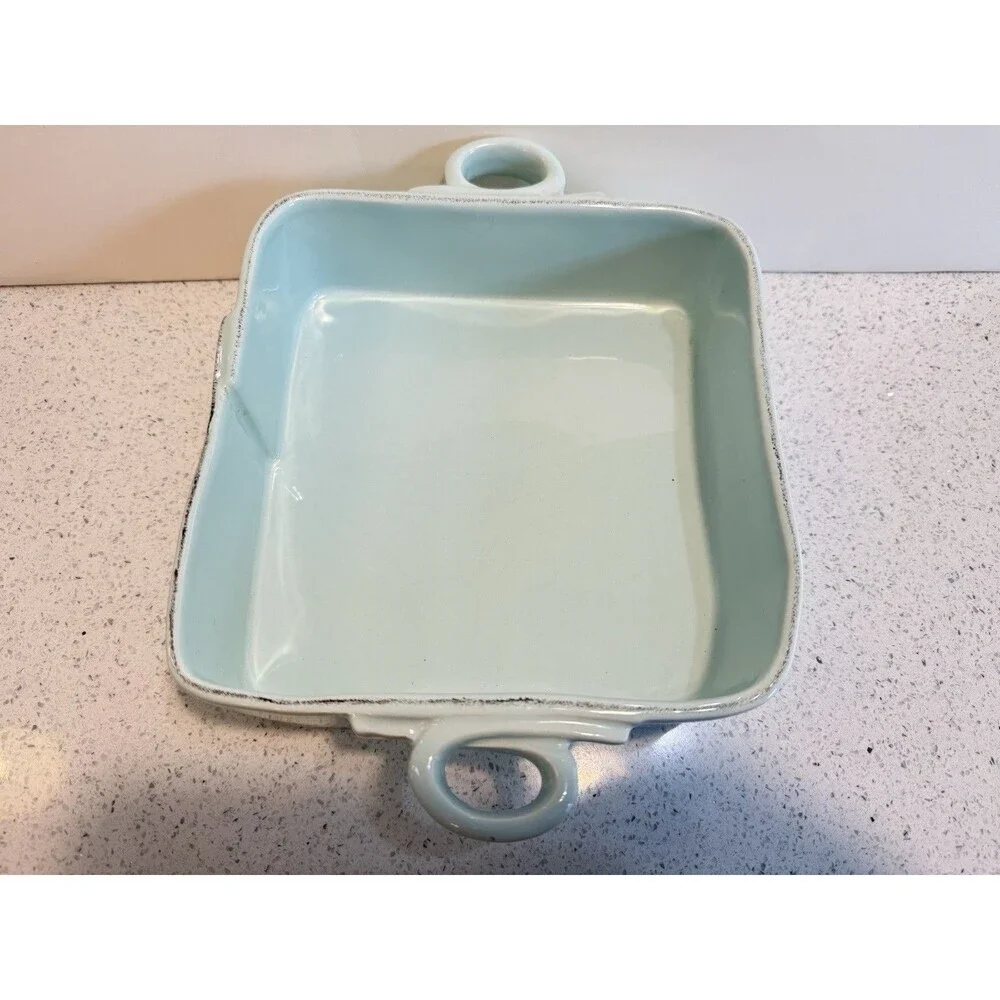 Vietri Italian Rectangle Ceramic Baking Dish Aqua 8